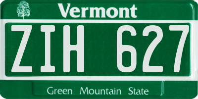 VT license plate ZIH627