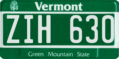 VT license plate ZIH630