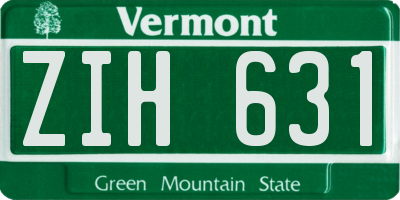 VT license plate ZIH631