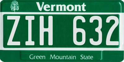 VT license plate ZIH632