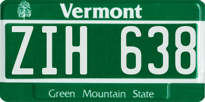 VT license plate ZIH638
