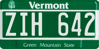 VT license plate ZIH642