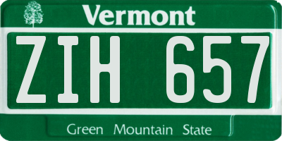 VT license plate ZIH657