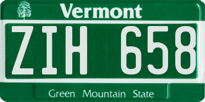 VT license plate ZIH658