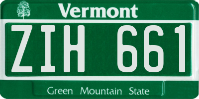 VT license plate ZIH661