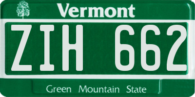 VT license plate ZIH662