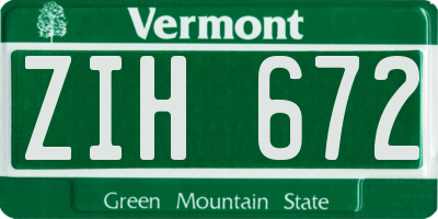 VT license plate ZIH672