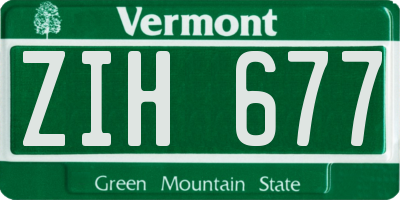 VT license plate ZIH677