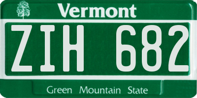 VT license plate ZIH682