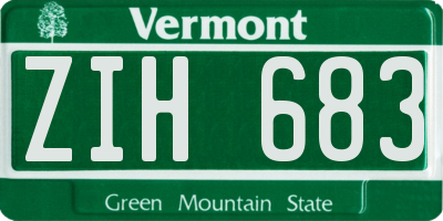VT license plate ZIH683