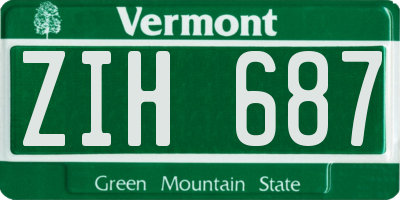 VT license plate ZIH687