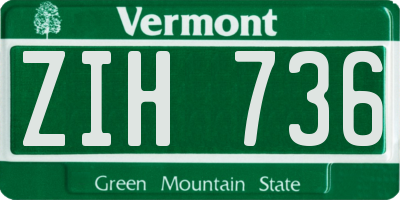 VT license plate ZIH736