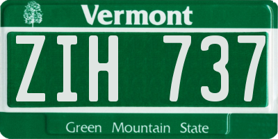 VT license plate ZIH737