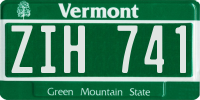 VT license plate ZIH741