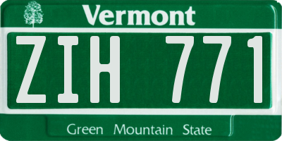VT license plate ZIH771