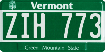 VT license plate ZIH773