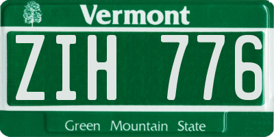 VT license plate ZIH776
