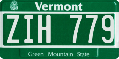 VT license plate ZIH779