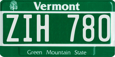 VT license plate ZIH780