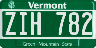 VT license plate ZIH782