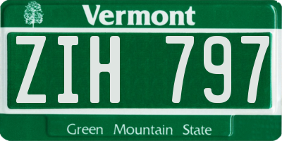 VT license plate ZIH797