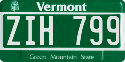 VT license plate ZIH799