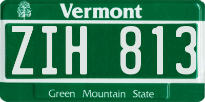 VT license plate ZIH813