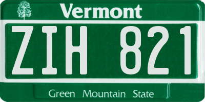 VT license plate ZIH821