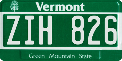 VT license plate ZIH826