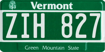 VT license plate ZIH827