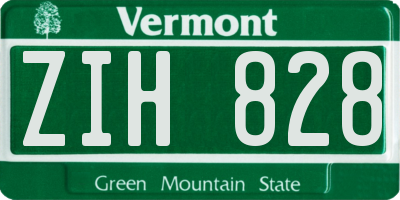 VT license plate ZIH828