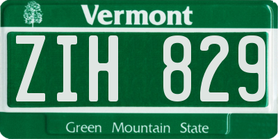 VT license plate ZIH829
