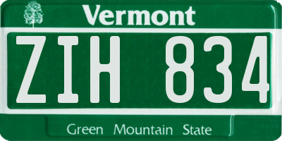 VT license plate ZIH834