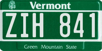 VT license plate ZIH841