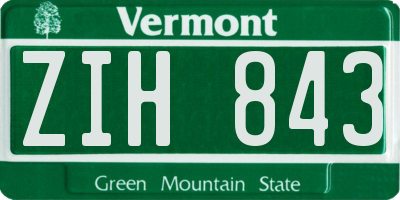 VT license plate ZIH843