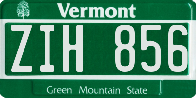 VT license plate ZIH856
