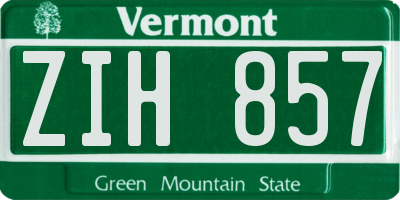 VT license plate ZIH857
