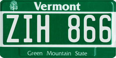 VT license plate ZIH866