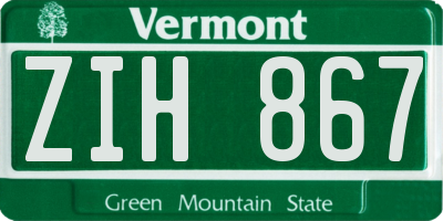 VT license plate ZIH867