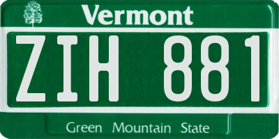 VT license plate ZIH881