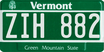 VT license plate ZIH882