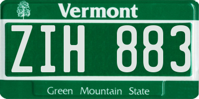 VT license plate ZIH883