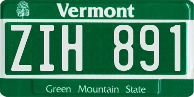 VT license plate ZIH891