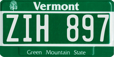 VT license plate ZIH897