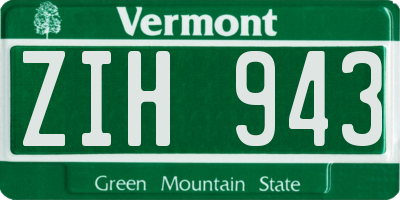 VT license plate ZIH943
