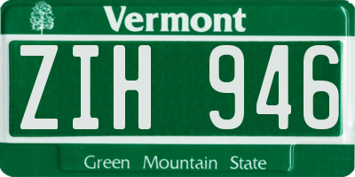 VT license plate ZIH946