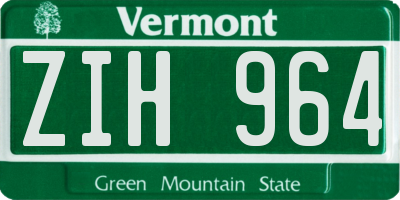 VT license plate ZIH964