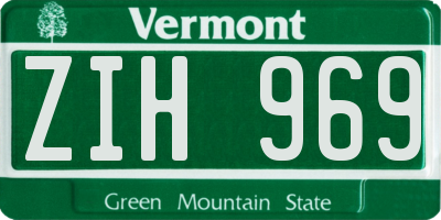 VT license plate ZIH969