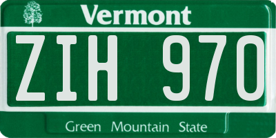 VT license plate ZIH970