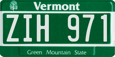 VT license plate ZIH971